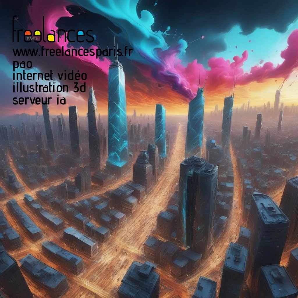 Pao mise en page internet vidéo illustration 3d serveur IA générative AI freelance paris studio de création magazines uz0pz8n0